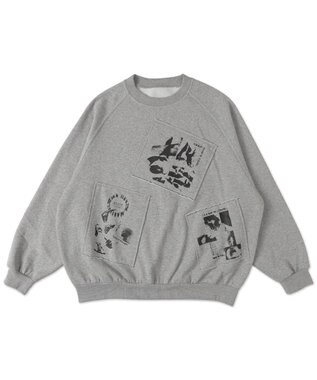 WEGO 【ユニセックス着用ITEM】フォトペーストグラフィックプルオーバー グレー