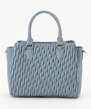 LA BAGAGERIE ランダムプリーツ2WAYハンドバッグ ライトブルー