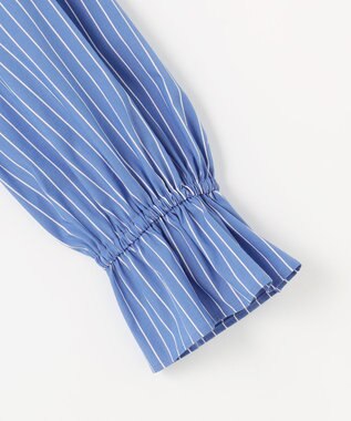 組曲 【先行予約・2WAY】エアリーシャーティングフリル襟 ブラウス ブルーストライプ系1