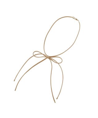 earth music&ecology スエードライクリボンネックレス Beige