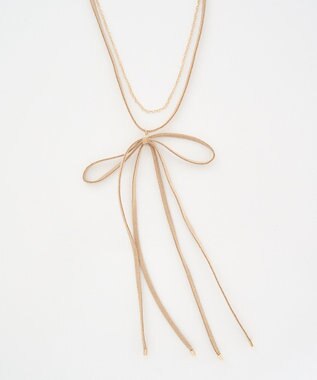 earth music&ecology スエードライクリボンネックレス Beige