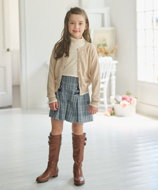 組曲 KIDS 【110-140㎝】グレンチェック キュロット サックスブルー