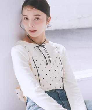 earth music&ecology スエードライクリボンネックレス Black