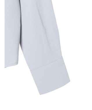 earth music&ecology ノーカラーフロントタックブラウス Light Gray