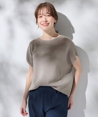 【新色追加/14色展開/洗濯機可/UVカット】アクリルガーターフレンチスリーブニット