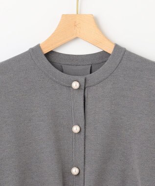 組曲 L 【WEB限定色あり】ELENA パールボタン ニットジャケット 【WEB限定】チャコールグレー系9