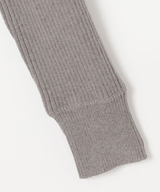 ANY SIS 【洗える】ネックパール調リブ ニット グレージュ