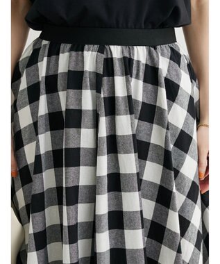 Green Parks ・ｆｕｒｒｙ　ｒａｔｅ　ギンガムバイアススカート Black