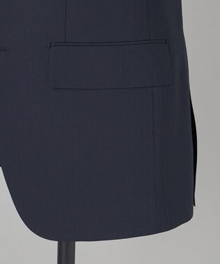 GOTAIRIKU 【オールシーズン対応】WOOL×POLYESTER ライトウェイト スーツ（ネイビーストライプ） ネイビー系1