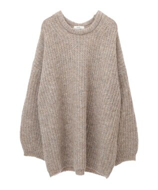 earth music&ecology ふわふわＭＩＸヤーンチュニック Beige