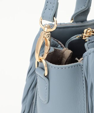 LA BAGAGERIE ランダムプリーツ2WAYハンドバッグ ライトブルー