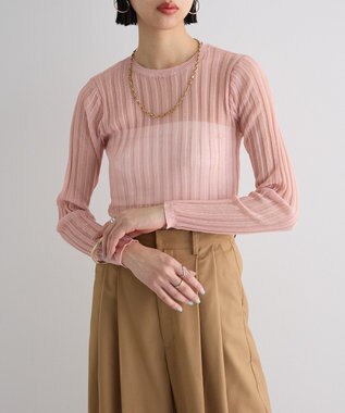 Green Parks シアーリブニット Pink