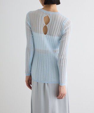 Green Parks シアーリブニット Sax