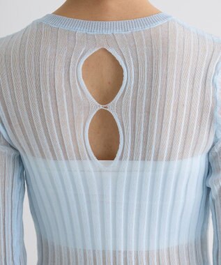 Green Parks シアーリブニット Sax