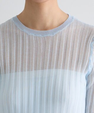 Green Parks シアーリブニット Sax