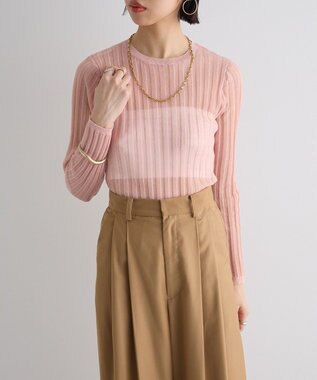 Green Parks シアーリブニット Pink