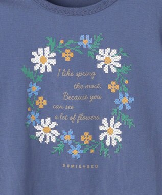 組曲 KIDS 【90-100㎝】 フラワーリースTeeシャツ ブルー