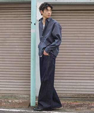 WEGO 【ユニセックス着用ITEM】カバーフィットフラップデニムパンツ デニムインディゴ