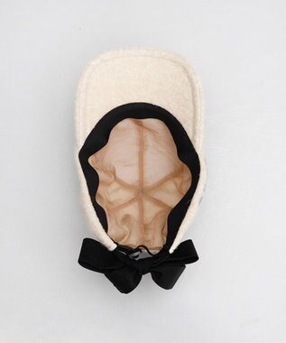 AURORA LANVIN en Bleu ランバン オン ブルー リボン付きボアキャップ ライトベージュ