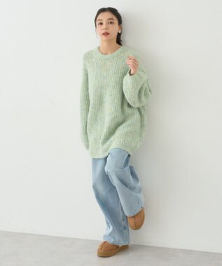 earth music&ecology ふわふわＭＩＸヤーンチュニック Mint