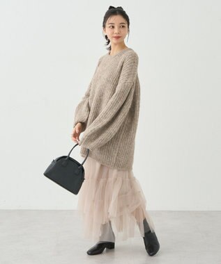 earth music&ecology ふわふわＭＩＸヤーンチュニック Beige