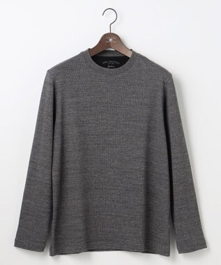 JOSEPH ABBOUD 【オリジナルオーガニックコットン使用/サスティナブル/伸縮/保形性】JOE COTTON ワッフル クルーネックＴシャツ ライトグレー系