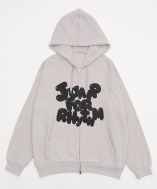 WEGO 【ユニセックス着用ITEM/MLサイズ展開】メッシュロゴジップパーカー グレー