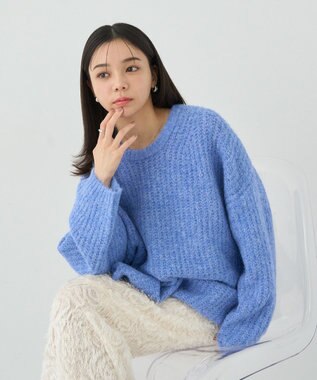 earth music&ecology ふわふわＭＩＸヤーンチュニック Blue