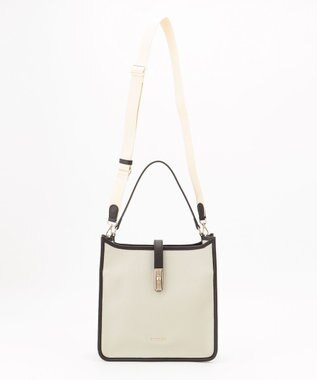 LA BAGAGERIE スクエアレザー2WAYショルダーバッグ アイボリー
