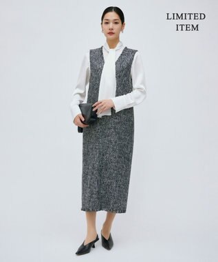 ICB 【WEB限定・洗える】 ドレープサテン ボウタイブラウス オフホワイト系