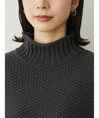 Green Parks 袖ラインカノコ編みニットプルオーバー Dark Gray