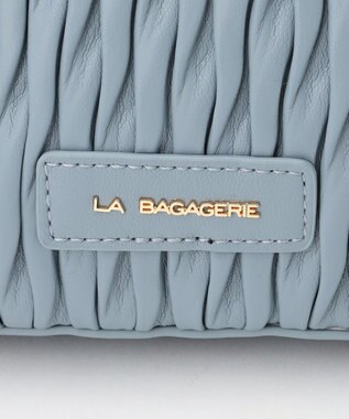 LA BAGAGERIE ランダムプリーツ2WAYハンドバッグ ライトブルー