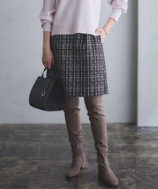 組曲 ファンシーツィード ミニスカート ブラック系9