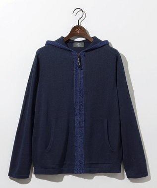 JOSEPH ABBOUD MOUNTAIN 【エコ素材・軽量・通気性・速乾性】ペーパーヤーンパーカー ネイビー系