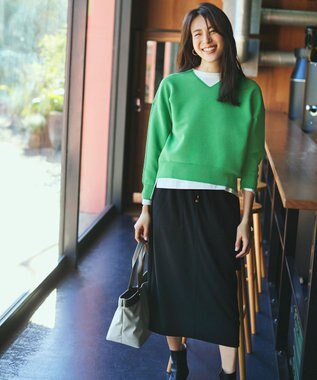 ANY L 【洗濯機可/接触冷感/UVケア】オーガビッツロングスリーブTシャツ オフ×ロゴ