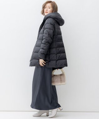 23区 【VERY掲載/新色追加】シレータフタ ミドル丈 ダウンコート ブラック系