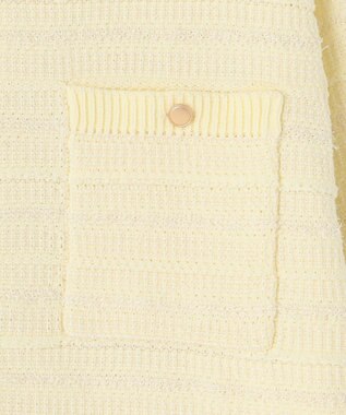 自由区 【WEB限定カラーあり・洗える】テクスチャーコットンブレンドニット アウター ライトイエロー