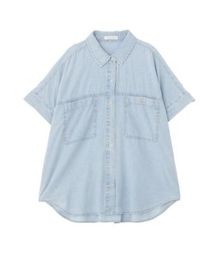 Green Parks シアーデニム２ＷＡＹビックドルマンシャツ Light Indigo