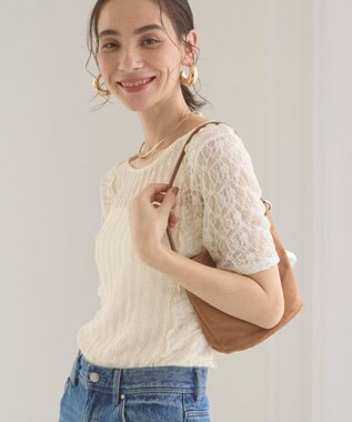 WEGO 【ANGIE VINTAGE】レースTシャツ ホワイトアイボリー
