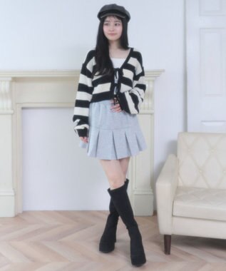 WEGO ダンボールプリーツスカパン 杢グレー