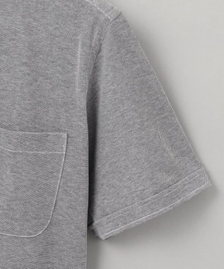 GOTAIRIKU 【吸汗速乾】クールマックス鹿の子 半袖ビズシャツ_ボタンダウン ライトグレー系