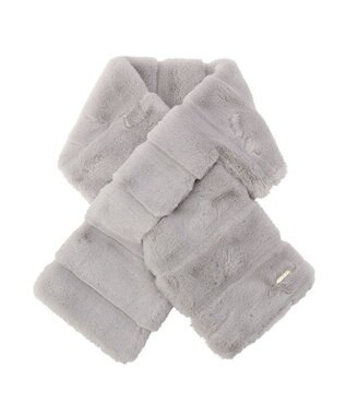 MOONBAT FURLA フェイクファーティアードマフラー ライトグレー