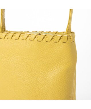 UNBILLION perche 牛革ソフト3層かがりショルダーバッグ イエロー