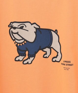 J.PRESS YORK STREET 【UNISEX】ブルドッグプリントTシャツ オレンジ系