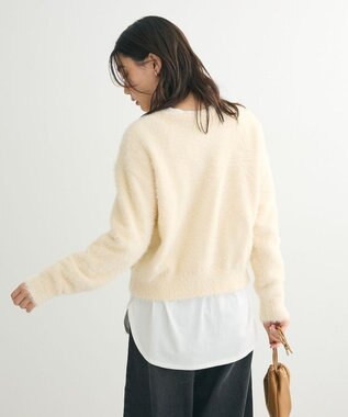 Green Parks シャギーロゴニットプルオーバー Ecru