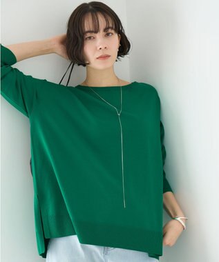 UNFILO マイビューティニット ボートネック グリーン