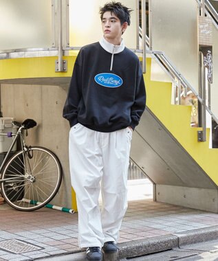 WEGO サークルロゴハーフジッププルオーバー ブラック