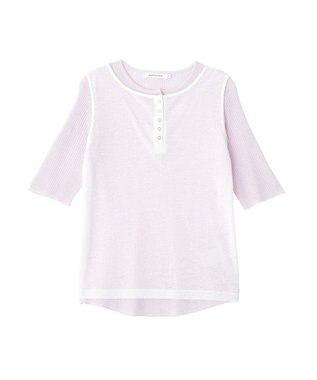 AMERICAN HOLIC 【2点セット】シアーリブヘンリーネックニット＋タンクトップ Purple