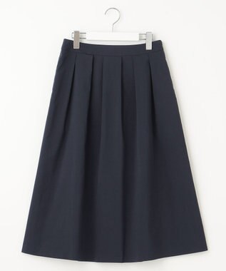 J.PRESS LADIES S 【洗える】グレイス メモリータフタ タック スカート ネイビー系