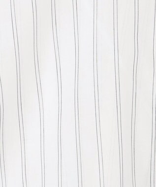 ANY L 半袖ティアードブラウス オフ×ストライプ